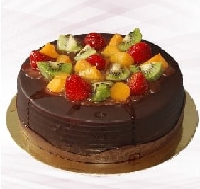 6-9 Kişilik Zengin Tatlı Karışık Meyveli Çikolatalı Pasta